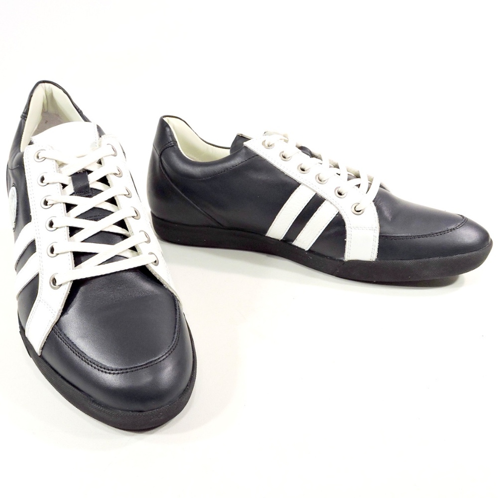 BALDININI🇮🇹Men's  Blue Leather Fashion Sneakers